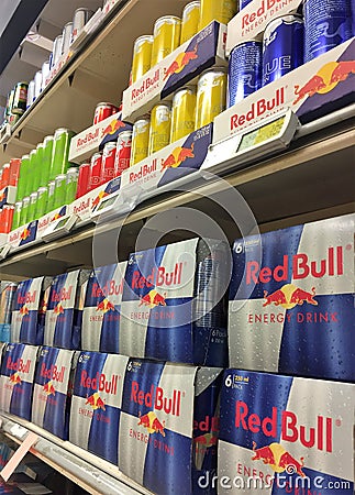 Red Bull energy drink Editorial Stock Photo